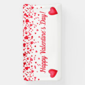 Valentijnsdag rode Confetti harten patroon Spandoek (Verticaal)