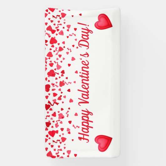 Valentijnsdag rode Confetti harten patroon Spandoek (Verticaal)
