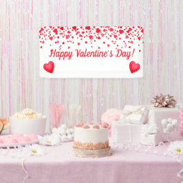 Valentijnsdag rode Confetti harten patroon Spandoek
