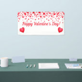 Valentijnsdag rode Confetti harten patroon Spandoek (Beurs)