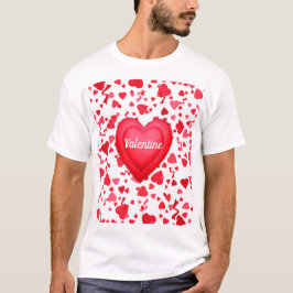 Valentijnsdag rode Confetti harten patroon T-shirt