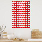 VALENTIJNSDAG RODE EN WITTE HARTEN VALENTIJN  POSTER (Keuken)