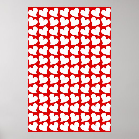 VALENTIJNSDAG RODE EN WITTE HARTEN VALENTIJN  POSTER (Voorkant)