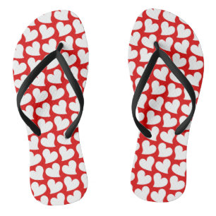 VALENTIJNSDAG RODE EN WITTE HARTEN VALENTIJN TEENSLIPPERS