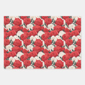 Valentijnsdag rode en witte Rozen Inpakpapier Vel (Voorkant 2)