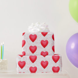 Valentijnsdag rode Fancy harten Cadeaupapier