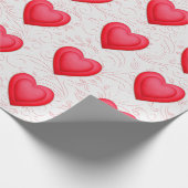 Valentijnsdag rode Fancy harten Cadeaupapier (Hoek)