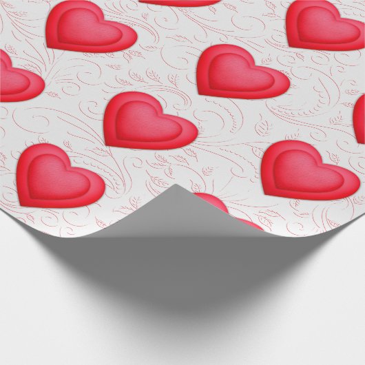 Valentijnsdag rode Fancy harten Cadeaupapier (Hoek)