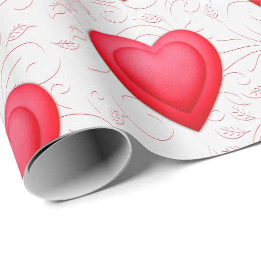 Valentijnsdag rode Fancy harten Cadeaupapier (Rol Hoek)