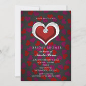 Valentijnsdag Rode Hart Bling Feest Uitnodigingen (Voorkant)