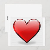 Valentijnsdag Rode Hart Feestdagenkaart (Voorkant / Achterkant)