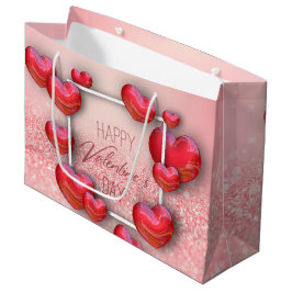 Valentijnsdag Rode Hart Glitter Grote Geschenktas Large Cadeautasje