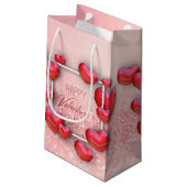 Valentijnsdag Rode Hart Glitter Kleine Cadeaudoos Klein Cadeauzakje (Achterkant Gekanteld)