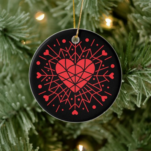 Valentijnsdag - Rode Hart - Keramisch Ornament (Boom)