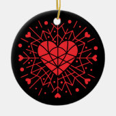 Valentijnsdag - Rode Hart - Keramisch Ornament (Voorkant)