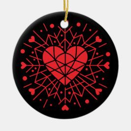 Valentijnsdag - Rode Hart - Keramisch Ornament