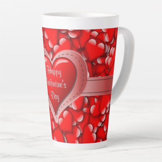 Valentijnsdag Rode Hart Liefde Latte Mok (Rechterhoek)