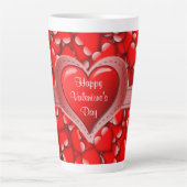 Valentijnsdag Rode Hart Liefde Latte Mok (Voorkant)