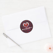 Valentijnsdag Rode Hart met Diamond Chic Feest Ronde Sticker (Envelop)
