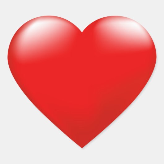 Valentijnsdag Rode Hart Sticker (Voorkant)