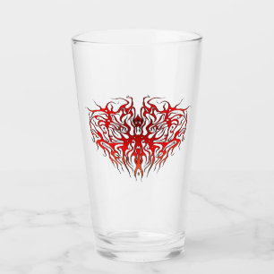Valentijnsdag Rode Hart Tribal Tattoo Glas