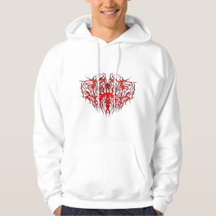 Valentijnsdag Rode Hart Tribal Tattoo Hoodie
