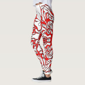 Valentijnsdag Rode Hart Tribal Tattoo Leggings (Links)