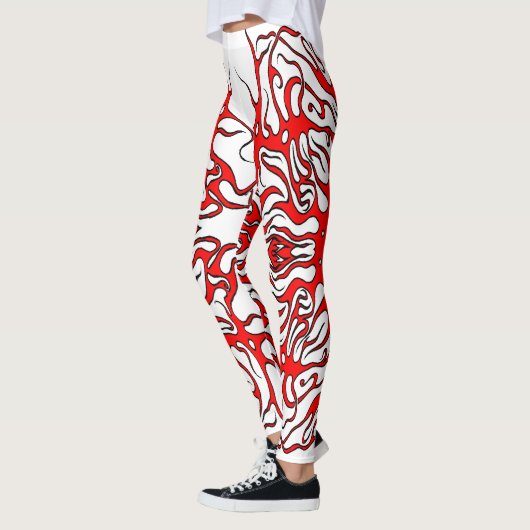 Valentijnsdag Rode Hart Tribal Tattoo Leggings (Links)