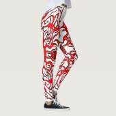 Valentijnsdag Rode Hart Tribal Tattoo Leggings (Rechts)