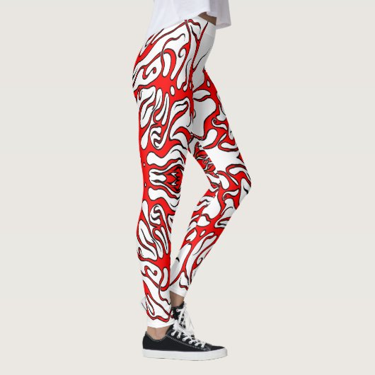 Valentijnsdag Rode Hart Tribal Tattoo Leggings (Rechts)