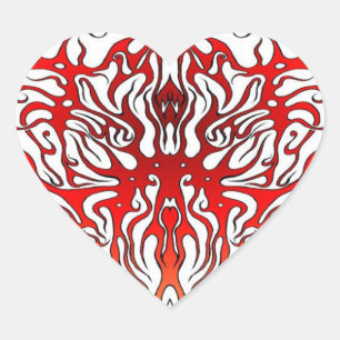 Valentijnsdag Rode Hart Tribal Tattoo Sticker