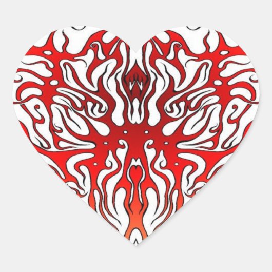 Valentijnsdag Rode Hart Tribal Tattoo Sticker (Voorkant)