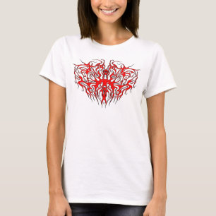 Valentijnsdag Rode Hart Tribal Tattoo T-shirt