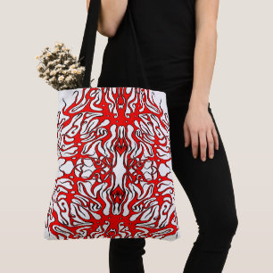 Valentijnsdag Rode Hart Tribal Tattoo Tote Bag