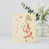  Valentijnsdag Rode Hart Vleugels Schattige Meisje Feestdagenkaart (Staand voorkant)