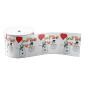 Valentijnsdag Rode Hart Vuur Snowman Lint (Spoel)
