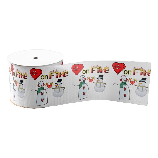 Valentijnsdag Rode Hart Vuur Snowman Lint (Spoel)