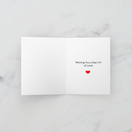 Valentijnsdag Rode Harten Cute Kat   Feestdagen Kaart (Binnen)