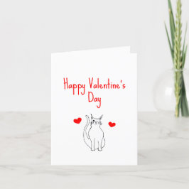 Valentijnsdag Rode Harten Cute Kat   Feestdagen Kaart