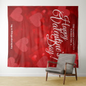 Valentijnsdag Rode Harten | Foto Selfie Achtergron Wandkleed (In Situ (horizontaal))