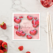 Valentijnsdag rode harten glitter papier servet (Insitu)