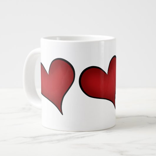 Valentijnsdag rode harten grote koffiekop (Links)