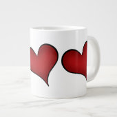 Valentijnsdag rode harten grote koffiekop (Voorkant rechts)