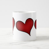 Valentijnsdag rode harten grote koffiekop (Voorkant)