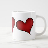 Valentijnsdag rode harten grote koffiekop (Rechts)