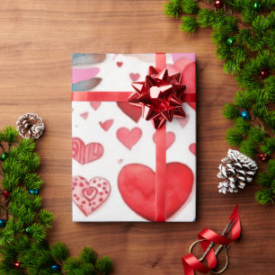 Valentijnsdag rode harten inpakpapier