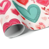 Valentijnsdag rode harten inpakpapier (Rol Hoek)