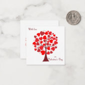 Valentijnsdag rode harten notitiekaartje (Voorkant / Achterkant in situ)