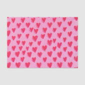Valentijnsdag rode harten op roze achtergrond tissuepapier (Voorkant)