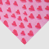 Valentijnsdag rode harten op roze achtergrond tissuepapier (Detail)